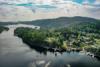 Ferienhaus Frøyland mit Umgebeung aus der Luft